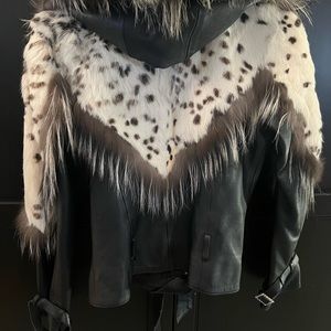 leather jacket with fur